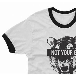 Not Your Girl Tiger Graphic Ringer Tshirt